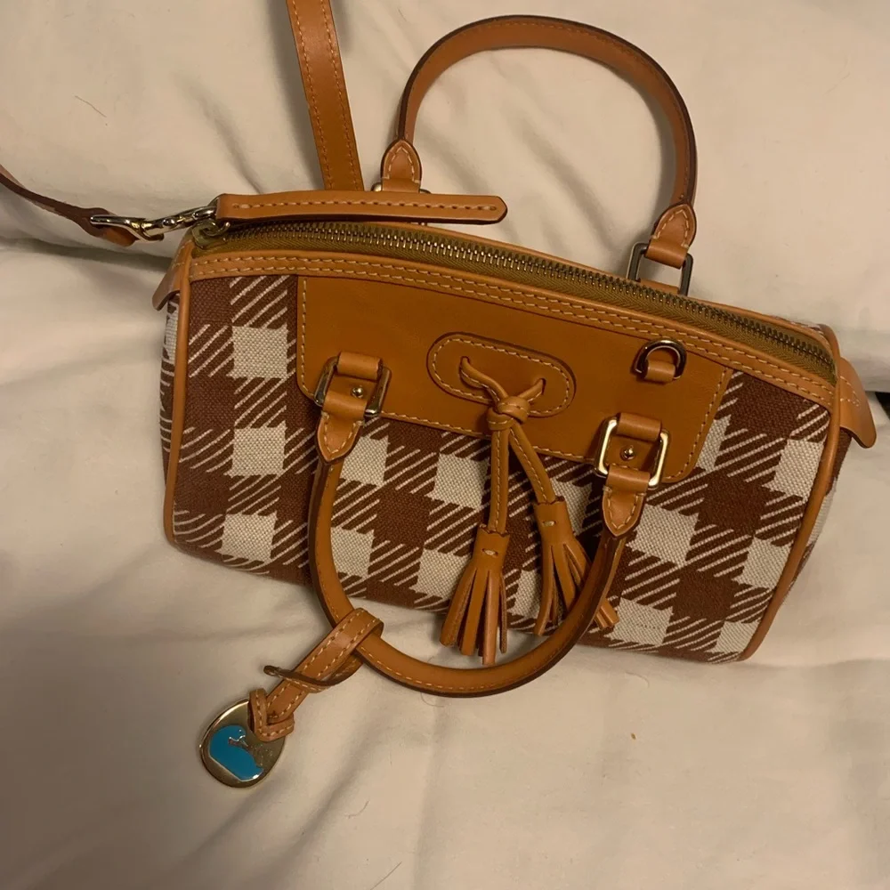 Y2k Vintage Dooney & Bourke brown/white satchel 🤎 - Picture 1 of 8